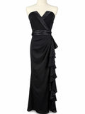 Badgley Mischka Collection Black Strapless Ruffle Evening Gown Formal Dress 6